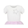 thumbnail image 4 of Girls Dress Cotton T Top Tulle Skirt Silver Glitter Star Short Sleeve 6 Years, 4 of 6