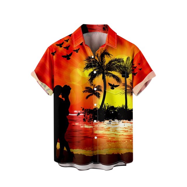 Camisas casuales de manga corta estilo hawaiano de moda de verano para hombres Pompotops oipoqjl43990