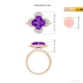 thumbnail image 4 of ANGARA Natural Clover-Shaped 3.3 ct Amethyst Halo Engagement Ring in 14K Rose Gold for Women (Size-9mm) | February Birthstone, Birthday, Anniversary, Jewelry Gift for Women | Natural Amethyst Ring, 4 of 8