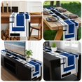 thumbnail image 6 of Blue Black Geometric Table Runner 36 Inches Long, Modern Minimalist Abstract Stripes Kitchen Coffee Dining Table Decoration for Home Party Birthday Wedding Home Decor 13x36 Inches, 6 of 8