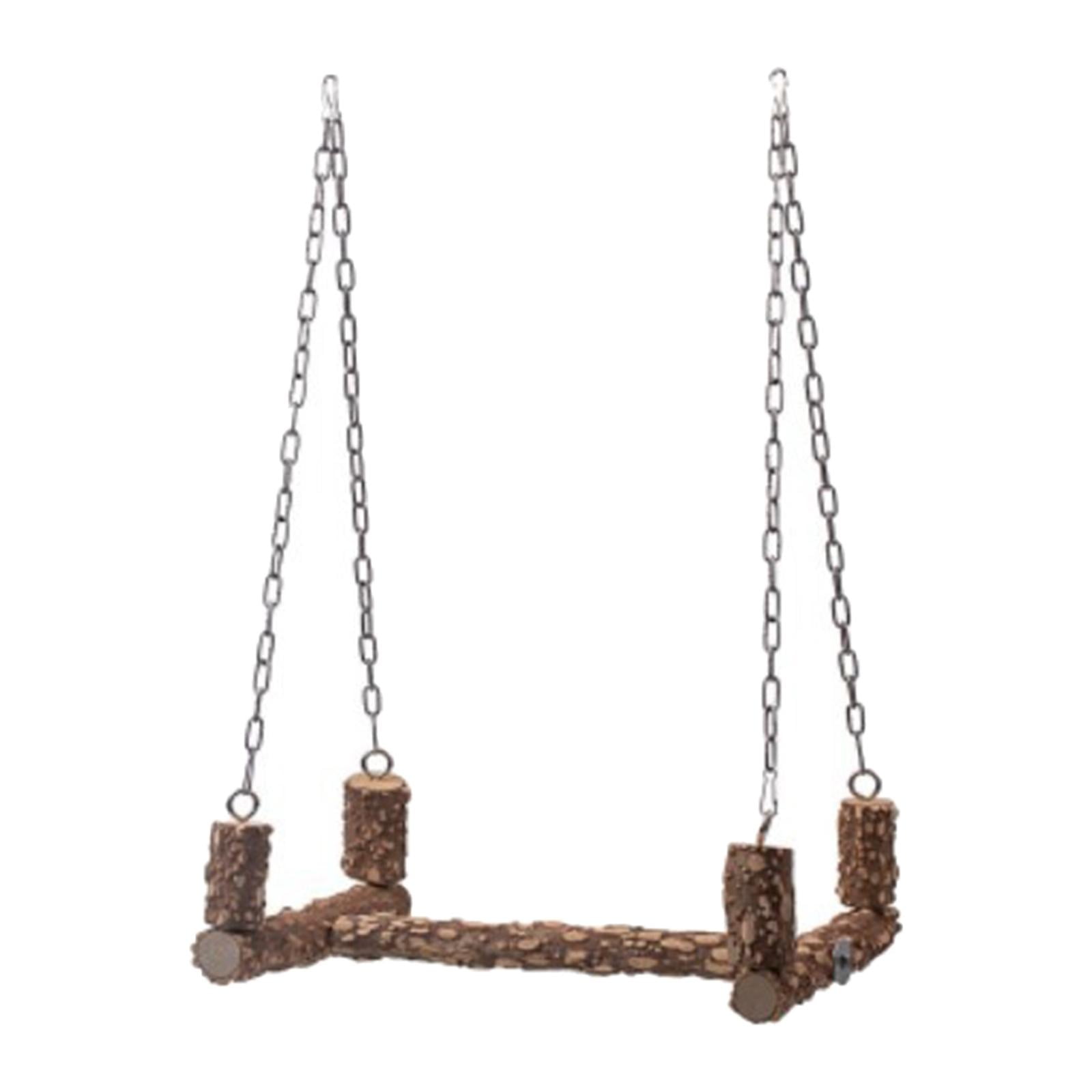 Bvdfgk Parrot Wooden Stand Swing Cage Hanging Chewing Bite Perch Bird Toy Swinging Toys