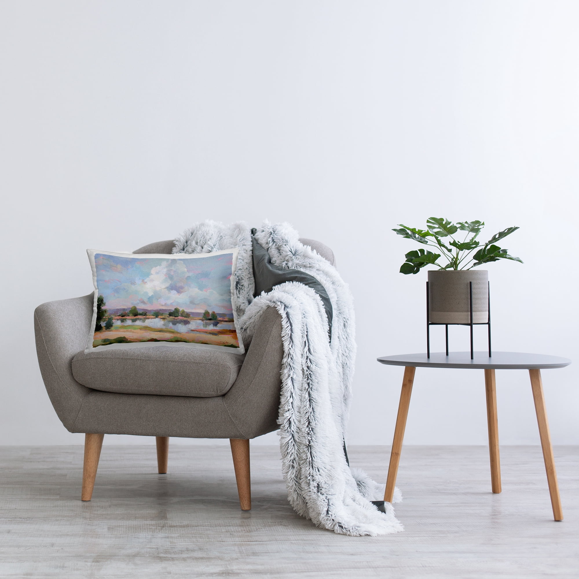 Stupell Industries River View Overhead Clouds Decorative Printed Throw Pillow Design by Silvia Vassileva.