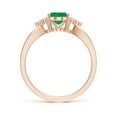 thumbnail image 2 of ANGARA Natural 1.1 ct Emerald Split Shank Engagement Ring with Trio Diamonds in 14K Rose Gold for Women (Size-8x6mm) | May Birthstone, Anniversary, Jewelry Gift for Women | Natural Emerald Ring, 2 of 9