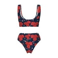 thumbnail image 5 of Daiia Rose Flower Women's Bikini Set Two Piece Swimsuit High Waisted Bikini Adjustable Straps Bikini Perfect for Beach, Pool, and Summer Vacation-Small, 5 of 9