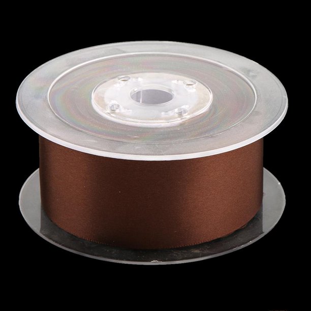 Ajuste de encaje de cinta de satén de doble cara de 15 m para envoltura de regalo de banquete de boda DIY 38 mm café Macarena Lado doble cinta de poliéster