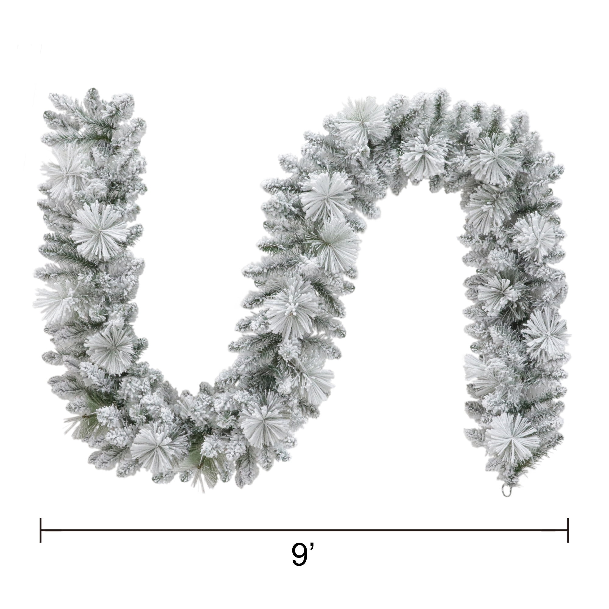 Holiday Time 9' Snow-Flocked Winter Frost Artificial Christmas Garland photo 4