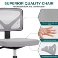 thumbnail image 7 of CONCETTA Compact Ergonomic Mesh Office Chair, Armless, Adjustable Height, Small Spaces Use, Gray, 7 of 7