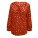 thumbnail image 4 of Top de manga farol con estampado de lunares y cordón cruzado con cuello en V para mujer Fridja czfsfas4600, 4 of 5
