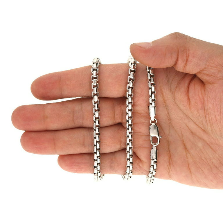 Sterling Silver Chains 20 Heavy Rounded Box