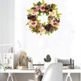 thumbnail image 3 of Guirnalda de flores artificiales de 17,72 pulgadas para primavera y verano, adornos para interiores y exteriores para puerta delantera, pared, ventana, decoración de granja JAMW Sencillez, 3 of 5
