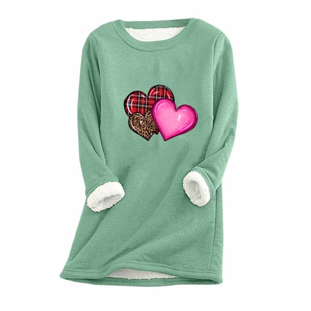 Birdeem Womens Large Loose Raglan Top Thickened and Velvet Lamb Wool Warm Underlay