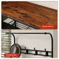 thumbnail image 6 of Coat Rack Freestanding, Hall Tree with Bench and Shoe Storage, Metal Frame Clothes Rack with 8 Hooks & Hanging Rod for Entryway, Living Room, 6 of 7