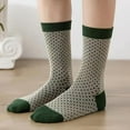 thumbnail image 5 of 5 Pairs Vintage Cotton Womens Cute Crew Socks - Fall Aesthetic Long Preppy Ankle Socks, 5 of 7