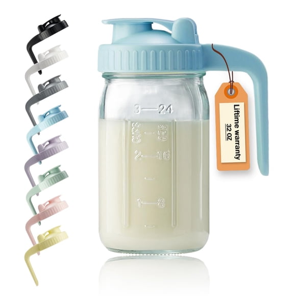 Jarra de vidrio Miradexic de 1 litro con tapa en forma de V