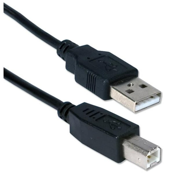 QVS U3AB-10 10 Ft. USB 2.0 Haut Débit Type A Mâle à B Câble Noir Mâle - Pack de 3