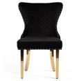 thumbnail image 3 of Furniture of America Vera Glam Nailhead Trim Dining Chairs, Black and Gold (Set of 2), 3 of 15