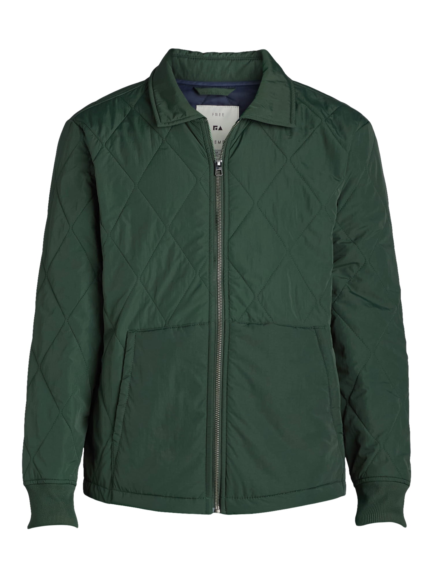 Free Assembly Men’s Quilted Bomber Jacket, Lightweight, Sizes S-3XL