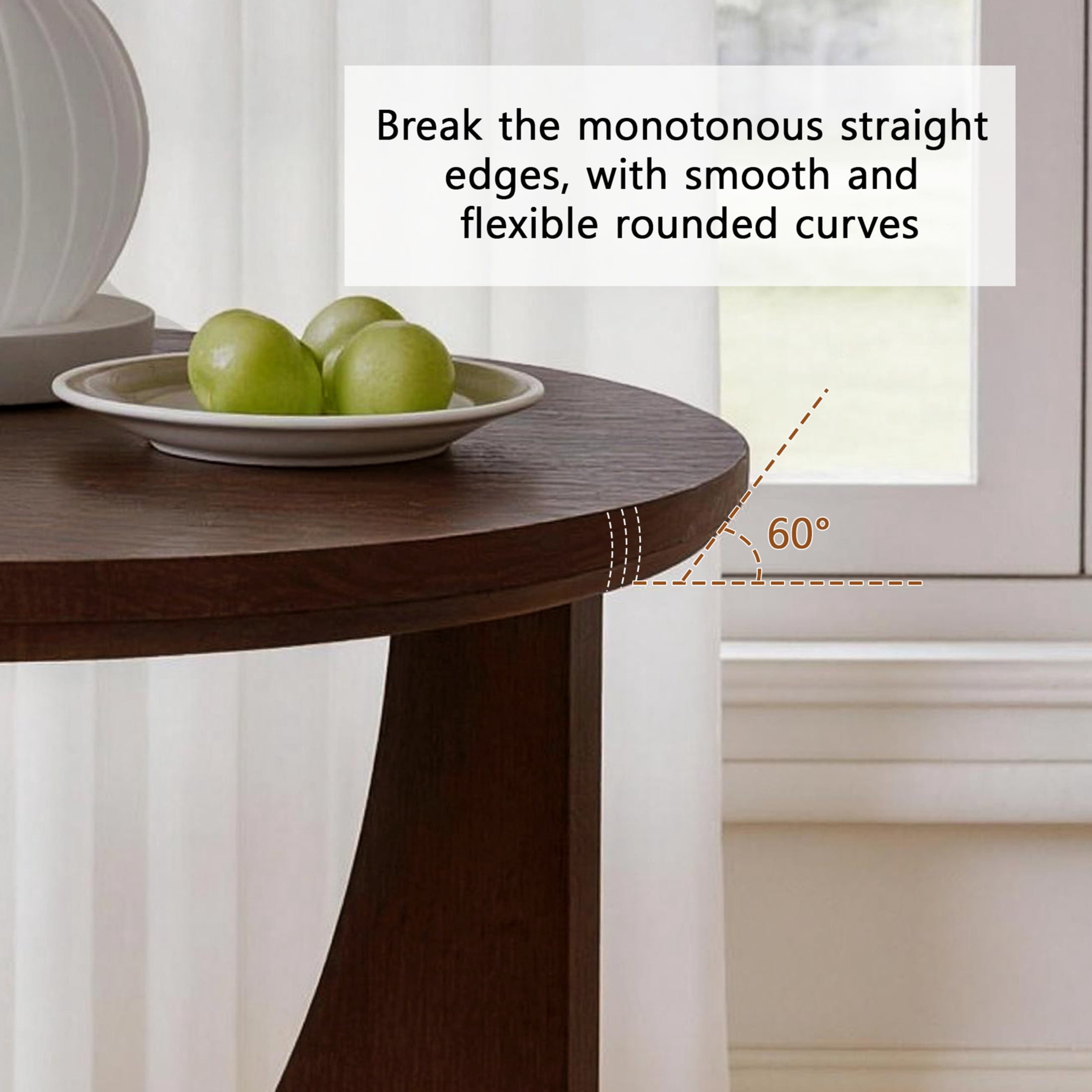Noble House 2-Piece Round End Table Set, Rubberwood Accent Side Table for Living Room, Walnut
