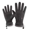 thumbnail image 4 of Tongliya Outdoor Windproof Rope Gloves Plus Velvet Windproof Waterproof Foreign Trade Arctic Velvet Gloves Men's Winter Riding Skiing Mountaineering Bag Windproof Rope Grey_One Size, 4 of 11