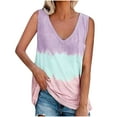 thumbnail image 2 of Babysbule Womens Tank Tops Womens Sling Shirts V-Neck Tie-Dye Print Summer Sleeveless Tank Casual Tops, 2 of 5