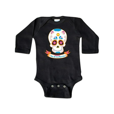 

Inktastic Day Of The Dead Skull Gift Baby Boy or Baby Girl Long Sleeve Bodysuit