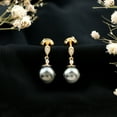 thumbnail image 5 of Rosec Jewels Tahitian Pearl Dangle Earrings with Diamond for Women (7 mm, 6.25 CT), 14K Yellow Gold, 5 of 8