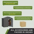 thumbnail image 7 of YODOLLA 6 x 4 ft. Outdoor Metal Storage Shed with Sliding Roof & Lockable Door for Backyard, Garden in Dark Gray, 7 of 7