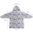 thumbnail image 7 of Purple Butterfly Pattern Blanket Hoodies for Kids 6-13YR Oversize Wearable Blanket Hoodies for Boys Girls Teens, 7 of 7
