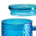 thumbnail image 5 of Mainstays 30oz Textured Tumbler with Straw and Handle, Diamond Iridescent Blue, 30oz, Plastic Double Wall Insulated, 5 of 7