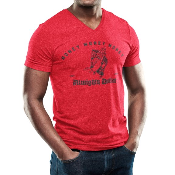 Immperial Fashion Almighty Dollar V-Neck T-Shirt, Solid Print, for male Casual