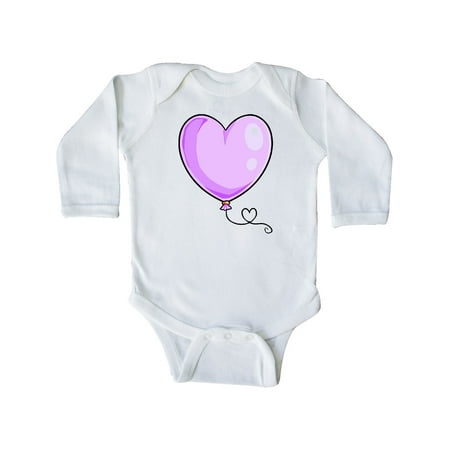 

Inktastic Purple Balloon Heart Gift Baby Boy or Baby Girl Long Sleeve Bodysuit