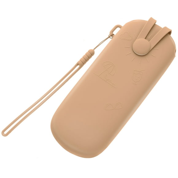 BRIGHTFUFU Bolsa de maquillaje de silicona mujeres Pouche de silicona portátil de silicona