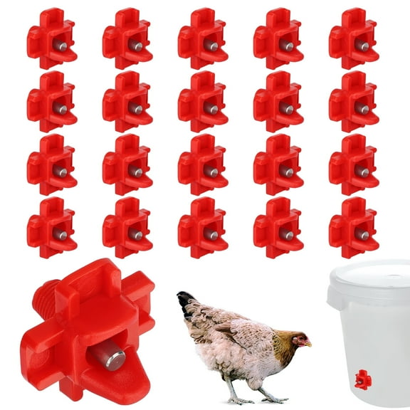 20pcs Automatic Chicken Nipples, TSV Horizontal Side Mount Poultry Water Nipple Waterers, Drinkers for Duck, Quail, Bird