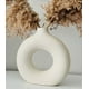 thumbnail image 1 of White Donut Vase Ceramic Vase Room Decorations, 1 of 5
