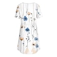 thumbnail image 7 of Nmnitkp Dresses for Women Casual Summer T-Shirt Dress, V-Neck Short Sleeve Empire Waist Loose Fit Flowy Mini Dress with Pockets, Solid Color for Everyday & Vacation Wear White,2XL, 7 of 7