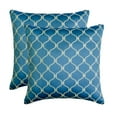 thumbnail image 5 of The HomeCentric Decorative Pillow Cases Blue Pack of 2, 20"x20" (50x50 cm) Jacquard Geometric, Embroidery, Trellis, Lattice Throw Pillow Cover For Sofa, Geometric Modern Style - Trellis Tango, 5 of 5