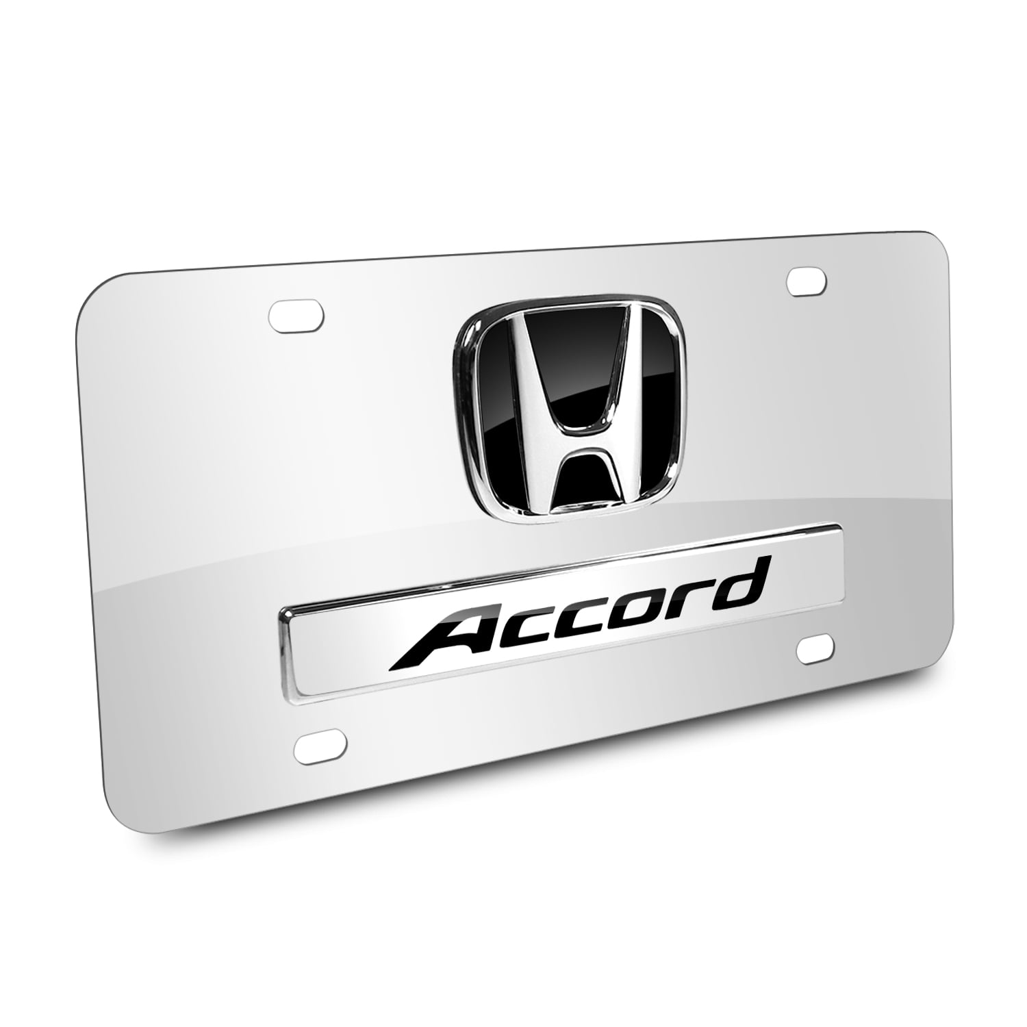 Honda Accord Black 3D Logo and Nameplate Chrome Stainless Steel License