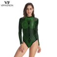 thumbnail image 5 of Traje de baño de verano para mujer con geometría verde y rosa de VIP FASHION, traje de fiesta, disfraz de Cosplay para mujer, traje de festival Burning Man, 5 of 5