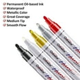 thumbnail image 2 of Overseas Paint Marker Pens - 5 Pack Permanent Oil Based Paint Markers, Medium Tip, Quick Dry and Waterproof Assorted Color Marker for Rock, Wood, Fabric, Plastic, Canvas, Glass, Mugs, Canvas, Glass, 2 of 7