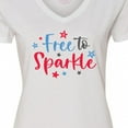 thumbnail image 4 of Inktastic 4th of July Free to Sparkle in Red White and Blue Women's V-Neck T-Shirt, 4 of 5