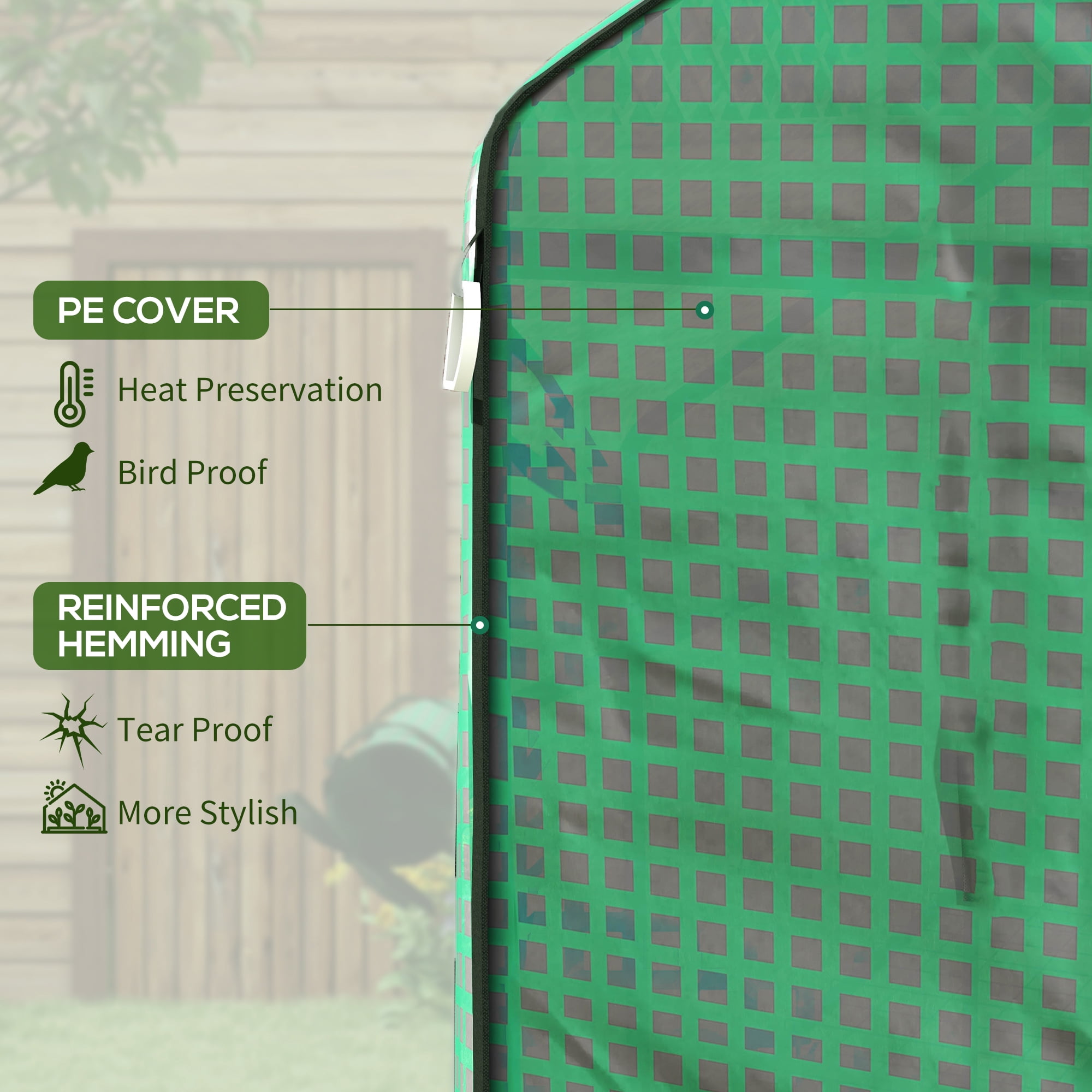 2 Pieces Walk-in Greenhouse Replacement Cover PE Hot House Cover(Frame Not Included)