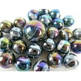 thumbnail image 2 of 25 Glass Marbles Milky Way Oil Slick Metallic Toy Game Pack (24 Player, 1 Shooter), 2 of 7