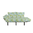 thumbnail image 2 of Leaves Futon Couch, Doodle Birds and Flowers with Foliage Hearts Ornamental Print, Daybed with Metal Frame Upholstered Sofa for Living Dorm, Loveseat, Charcoal Grey Pale Green, by Ambesonne, 2 of 4