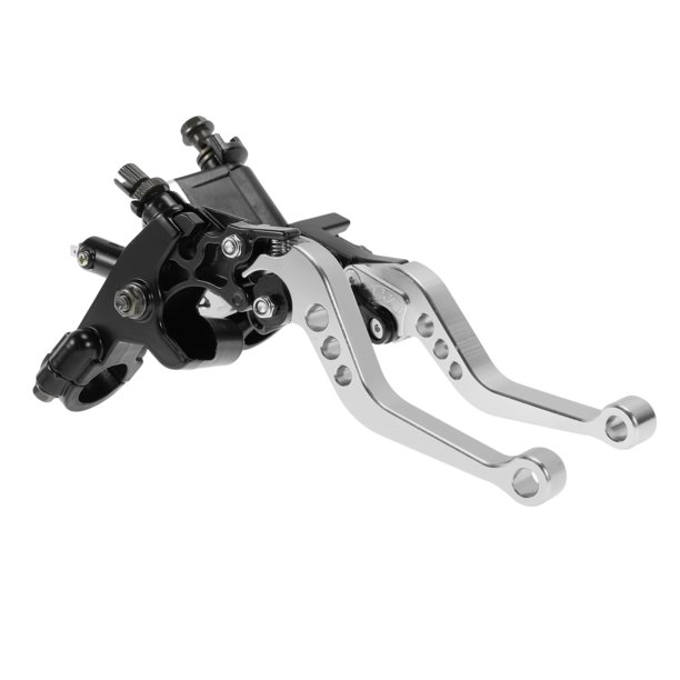 Palancas de freno de embrague cortas para Honda, Kawasaki, Suzuki y Yamaha, ajustables, palanca de freno de manillar de motocicleta, aleación de aluminio, tono plateado sólido