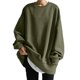 thumbnail image 1 of Sudadera Holgada de Cuello Redondo para Mujer, de Larga, Informal, de Algodón, de Color Liso, para Otoño Verde L, 1 of 5