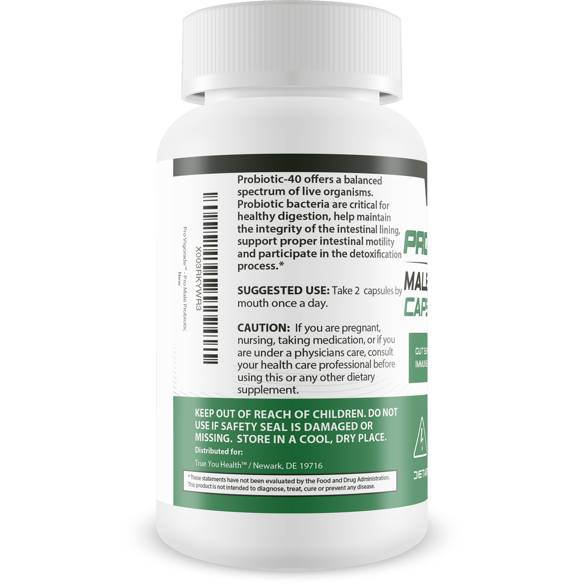 Probiotic Vigorade - Pro Vigorade Male Probiotic Capsules - Male Health Support Probiotic Formula - Gut Support - Natural Immune Support - 40 Billion CFU’S Of Premium Health Supporting Probiotics
