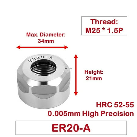 

GLFSIL High Precision Collet ER 11/16/20/25/32/40 A/M/UM Clamping Nut Milling Chuck Cap