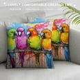 thumbnail image 3 of Creowell Funny Parrots Square Throw Pillow Cover, Watercolor Tropical Nature Decorative Pillow Case Home Decor  Pillowcase,Cute Birds Pillow Cover, 3 of 5