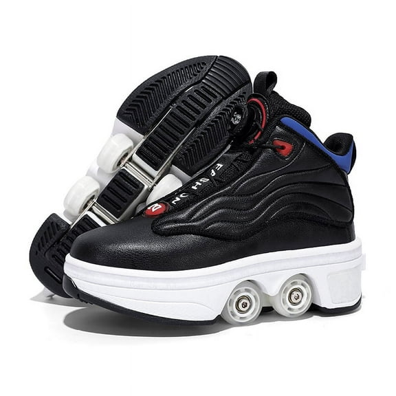Unisex Roller Skate Shoes - Sneakers - Roller Shoes 2-in-1 Suitable for Outdoor Sports Skating Invisible Roller Skates for Boys Girls