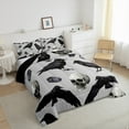 thumbnail image 3 of Manfei Gothic Skull 2pcs Bedding Comforter Set,Black Crow Twin Comforter Sets,Happy Halloween Breathable Bedding Set,Ultra Soft Gothic Room Decor,Reversible, 3 of 8